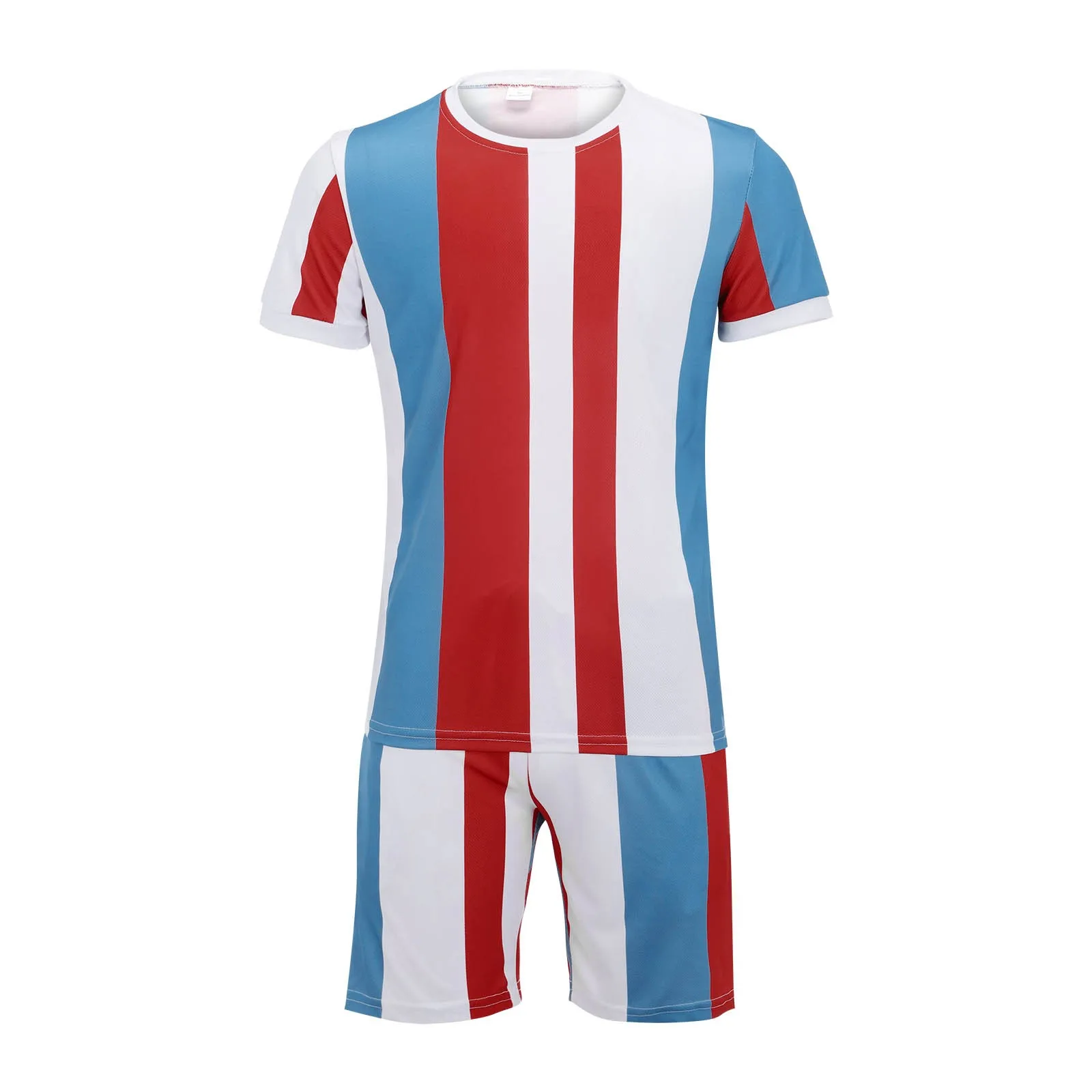 Stripe Print Male 2 Piece Set Sportswear T-Shirt+Shorts Jogging Men Sets Loose Ensemble Homme Breathable Drawstring Conjuntos