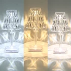 Алмазная настольная лампа, акриловые декоративные светильники с USB-зарядкой, для спальни, прикроватного столика, светильники с кристаллами, подарок, светильник