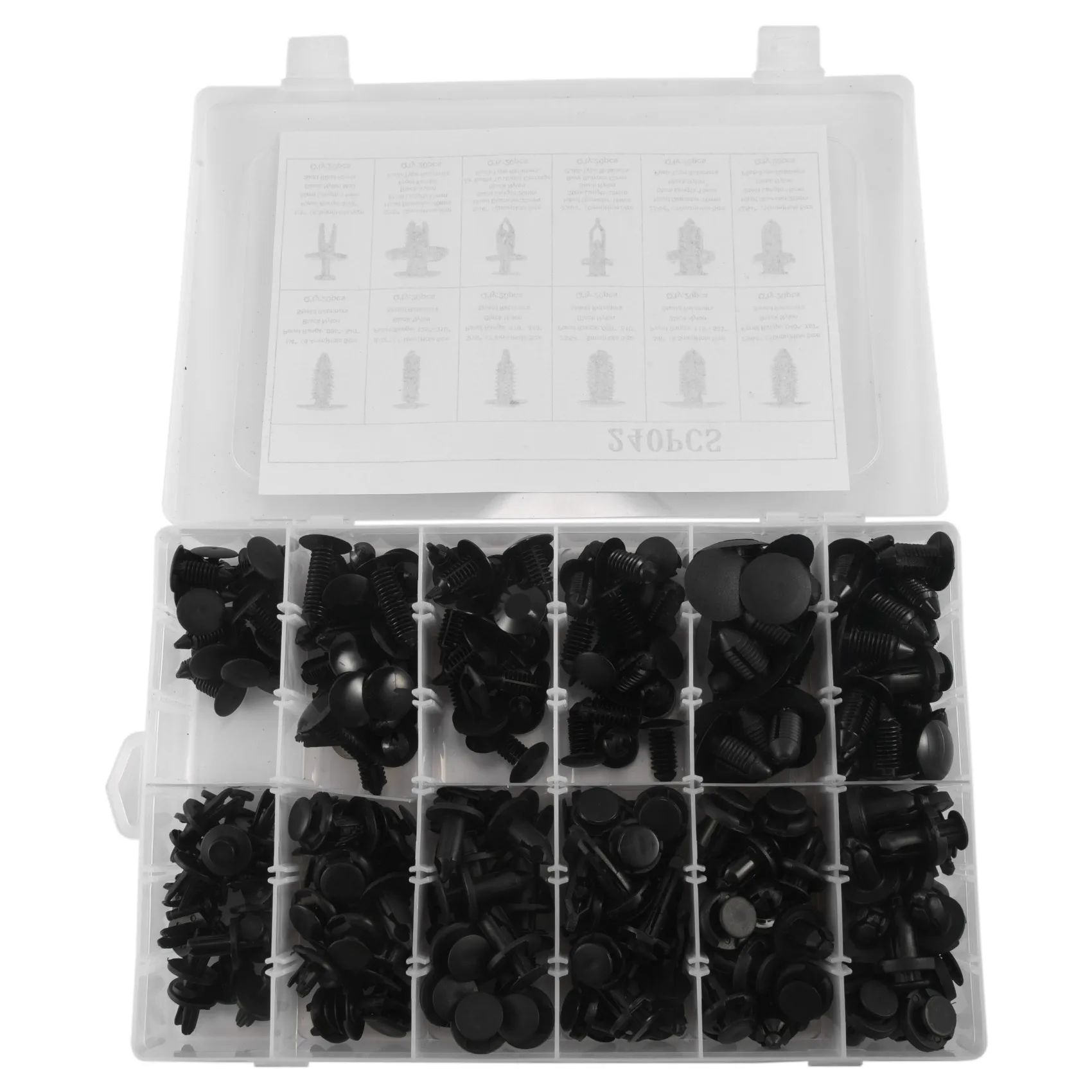 

240Pcs Bumper Retainer Clips Car Plastic Rivets Fasteners Push Retainer Kit Most Popular Sizes Auto Push Pin Rivets Set -Door