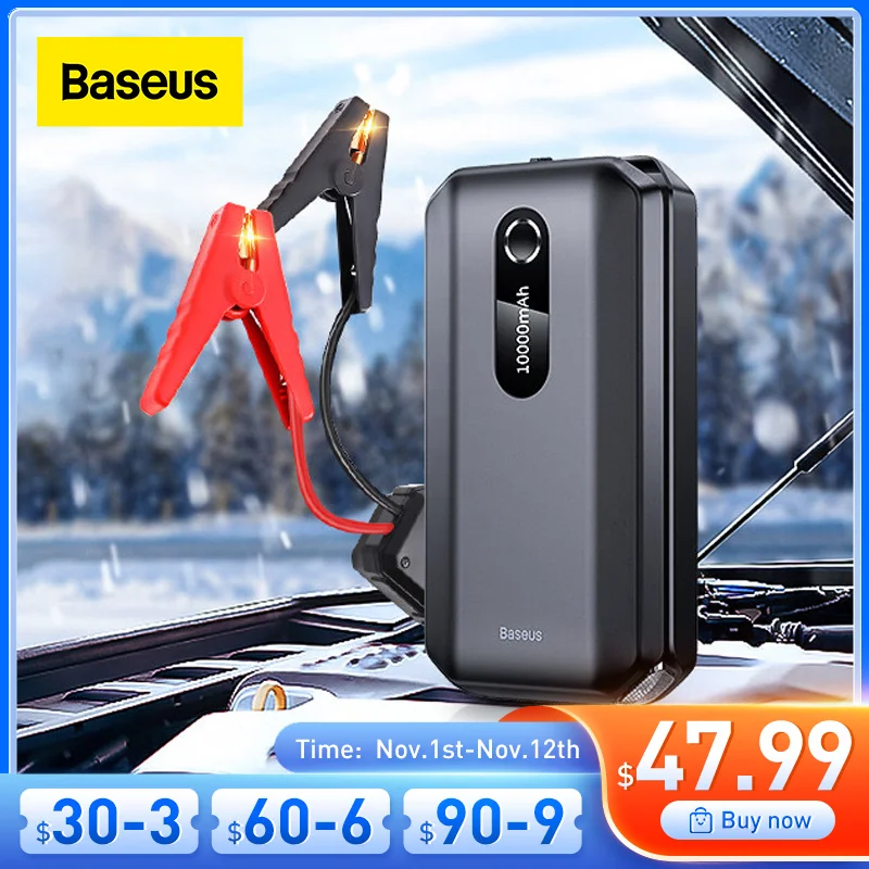 Дешево Автомобильное пусковое устройство Baseus, внешний аккумулятор 10000 мАч для автомобильного аккумулятора, портативное автомобильное пусковое ус... Дешево Автомобильное пусковое устройство Baseus, внешний аккумулятор 10000 мАч для автомобильного аккумулятора, портативное автомобильное пусковое ус...