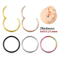 1pc surgical steel nose ring clicker hoop septum piercing ear cartilage earrings tragus helix hinged segment circle body jewelry