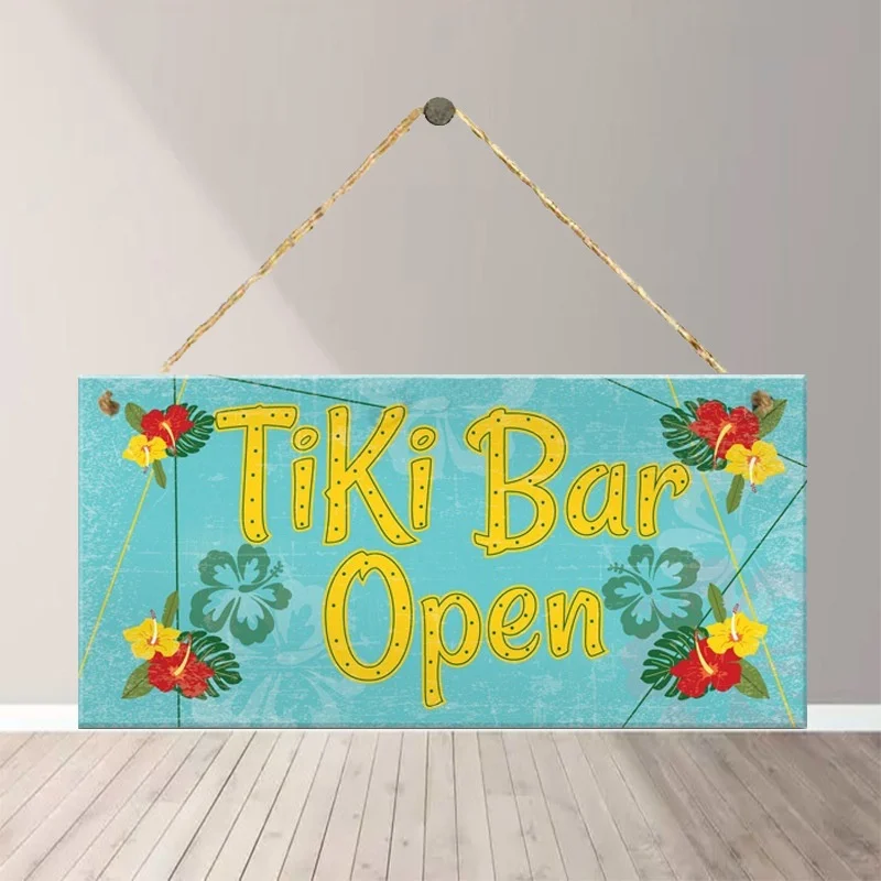 

«Tiki Bar Open» деревянное Оформление интерьера