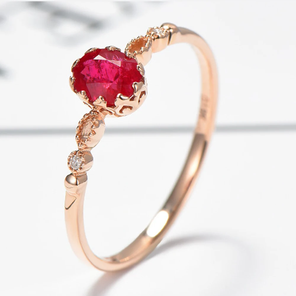 

Высококачественные оригинальные женские кольца с овальными красными бриллиантами из циркона, сверкающие высокоуглеродистые бриллианты, р...