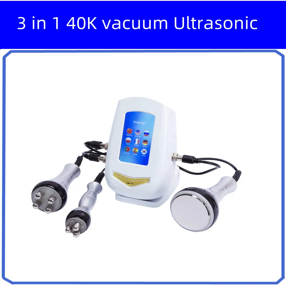 

3 in 1 Slimming RF Machine 40K Cavitation Weight Loss Body Face Spa Salon Negative Pressure Shaping Skin Tighten Face Lifting