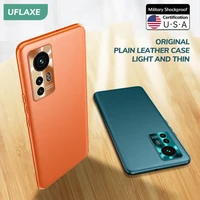 uflaxe original plain leather case for xiaomi 12 pro ultra camera protection back cover shockproof hard casing