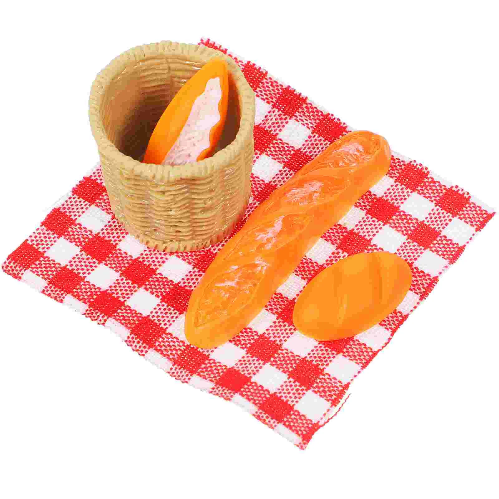 

Mini Bread Basket Decor Miniature Breakfast Food DIY Simulated Prop Simulation