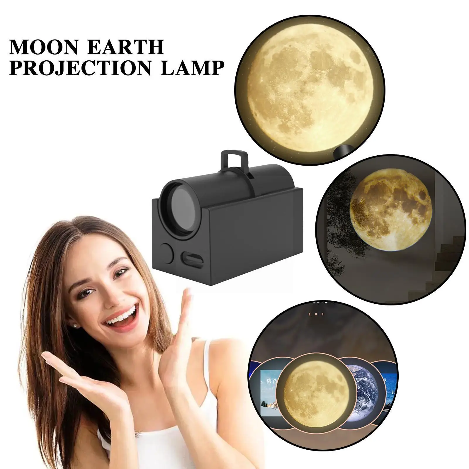 

2 In 1 Moon Earth Projection Led Lamp Star Projector Moon Lights Room Led Night Atmosphere Planet Light Projector Decor Nig F5k1