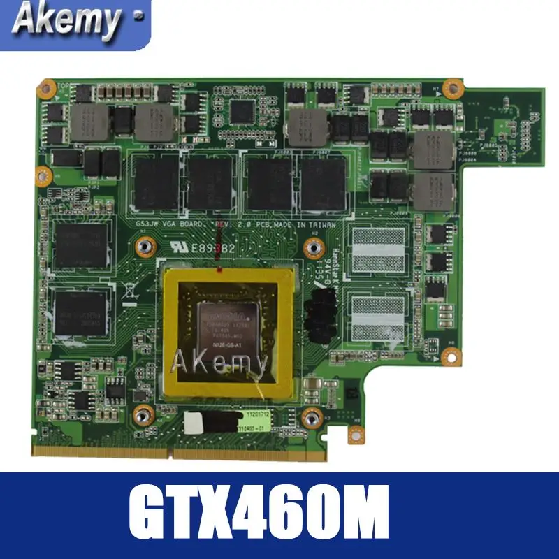 

Amazoon G53JW N11-GS-A1 GTX460M 1GB Graphics Card GPU For Asus G53JW G73SW G53SW G53SX VX7 VX7S GTX 460 Laptop Motherboard Card