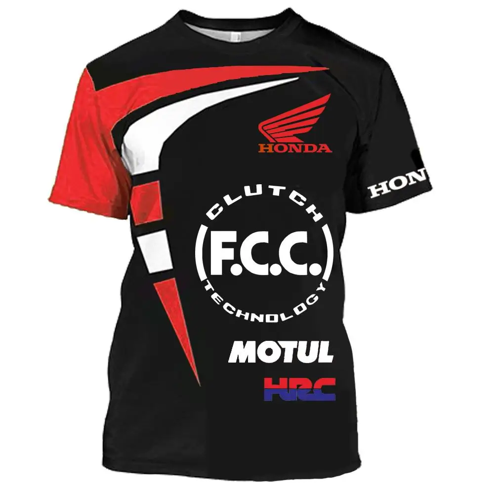 Hot Motorcycle T-Shirts Honda HRC Racing Car 3D Print Fashion Men Women Sports Casual Round neck T Shirt Oversized Tees Tops |
