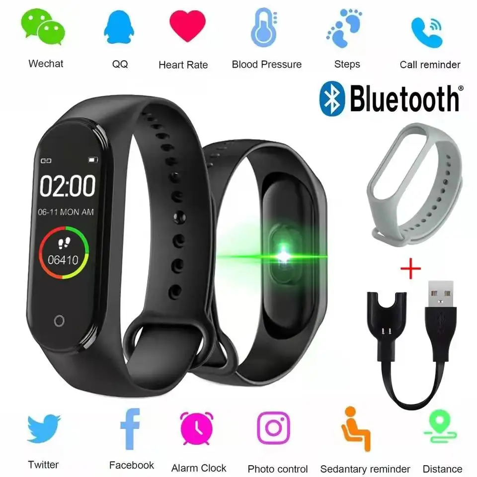 

M4 Smart Watch Sport Men Bracelet Bluetooth Compatible Women Smartwatch Women Fitness Tracker Blood Pressure Heart Rate Monitor