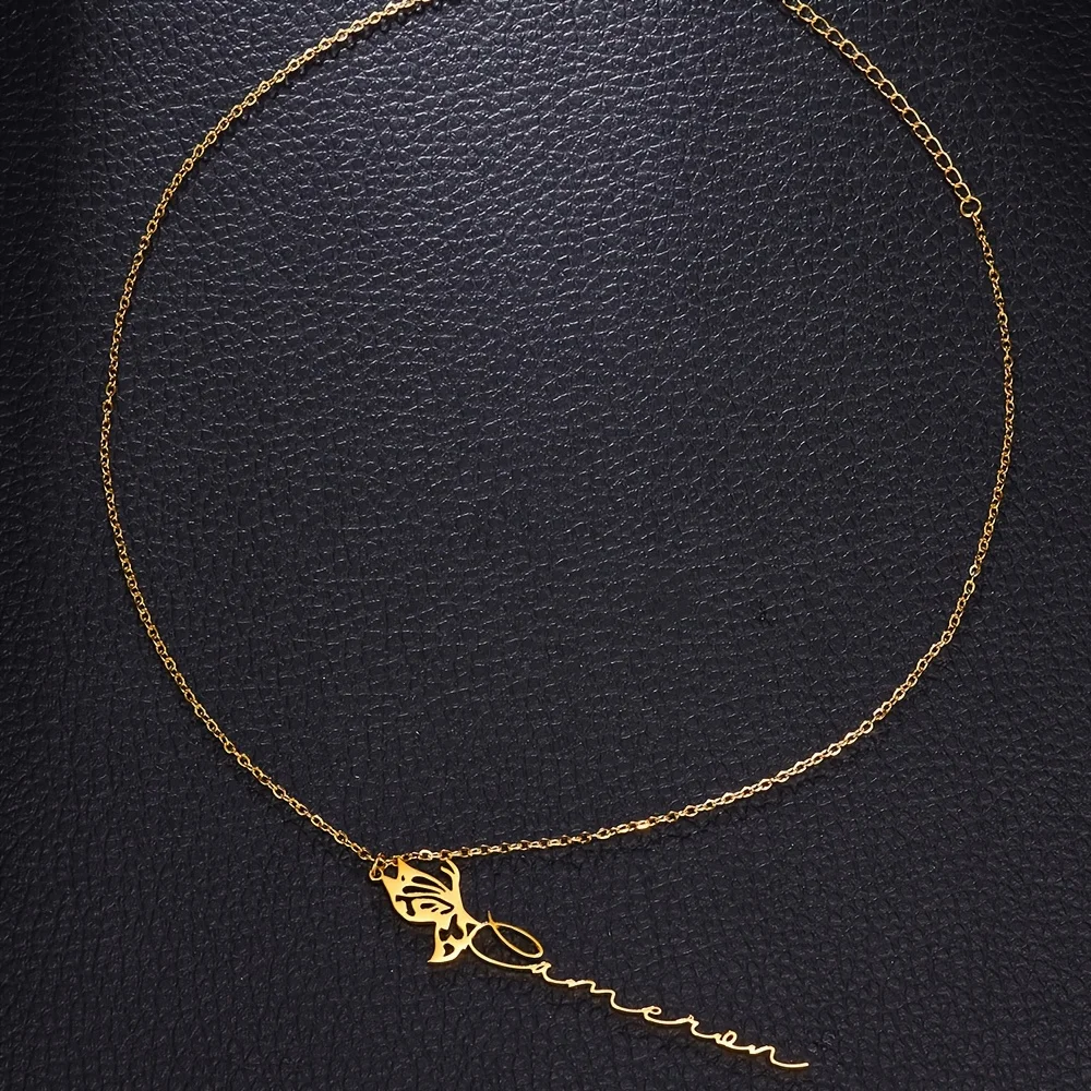 Персонализированные ожерелья с именем бабочки для женщин богемные ювелирные