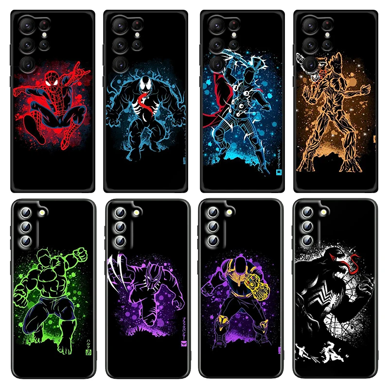 

Heroes Marvel Cool Comics For Samsung Galaxy S23 S22 S21 S20 Ultra Plus Pro S10 S9 S8 S7 4G 5G Silicone Black Phone Case