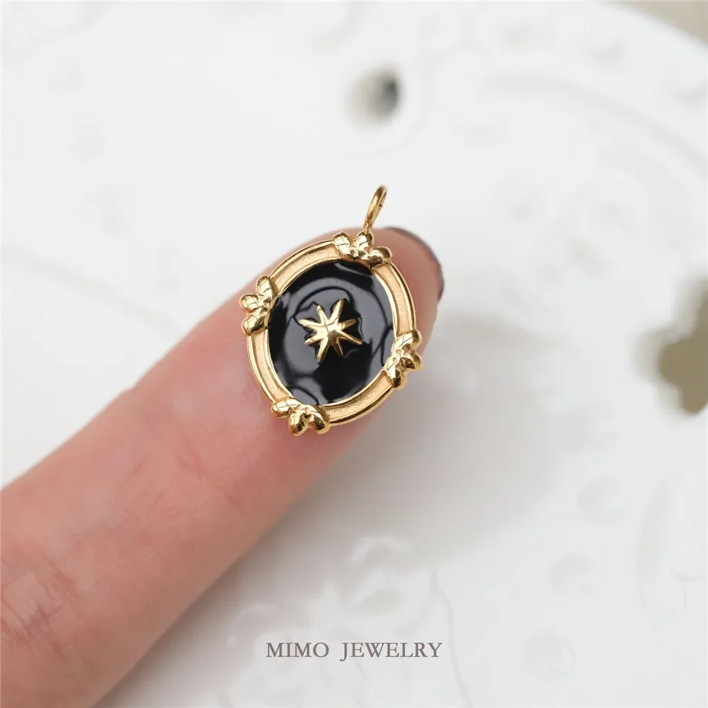 Позолоченное титановое стальное ожерелье в стиле ретро дворцовом овальное