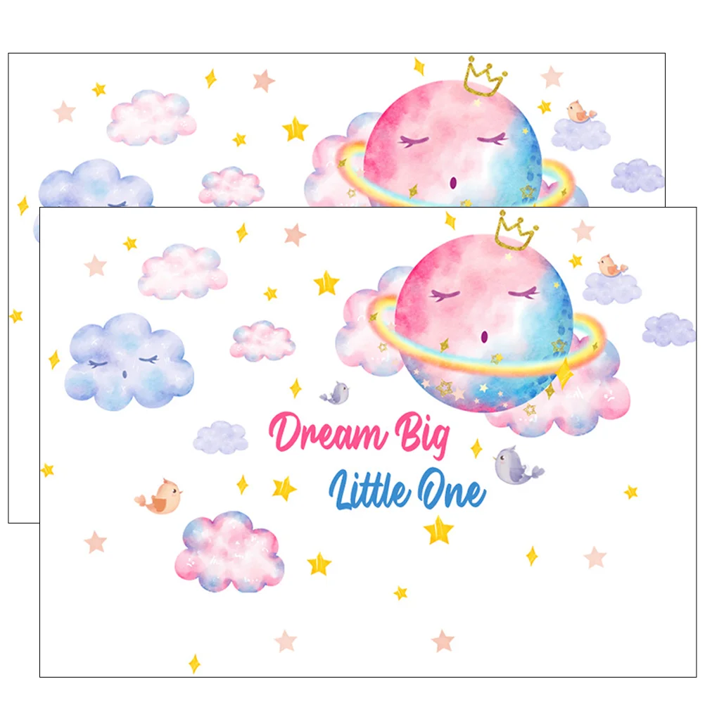 

Wall Stickers Decal Decals Room Wallpaper Nursery Cloud Sticker Cartoon Star Mural Decorbackground Rainbow Removable Diy Sun