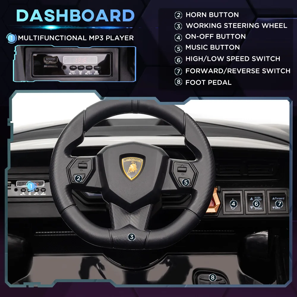 Aosom 12V Ride on Car Lamborghini SIAN Лицензированный электромобиль с батарейным питанием для