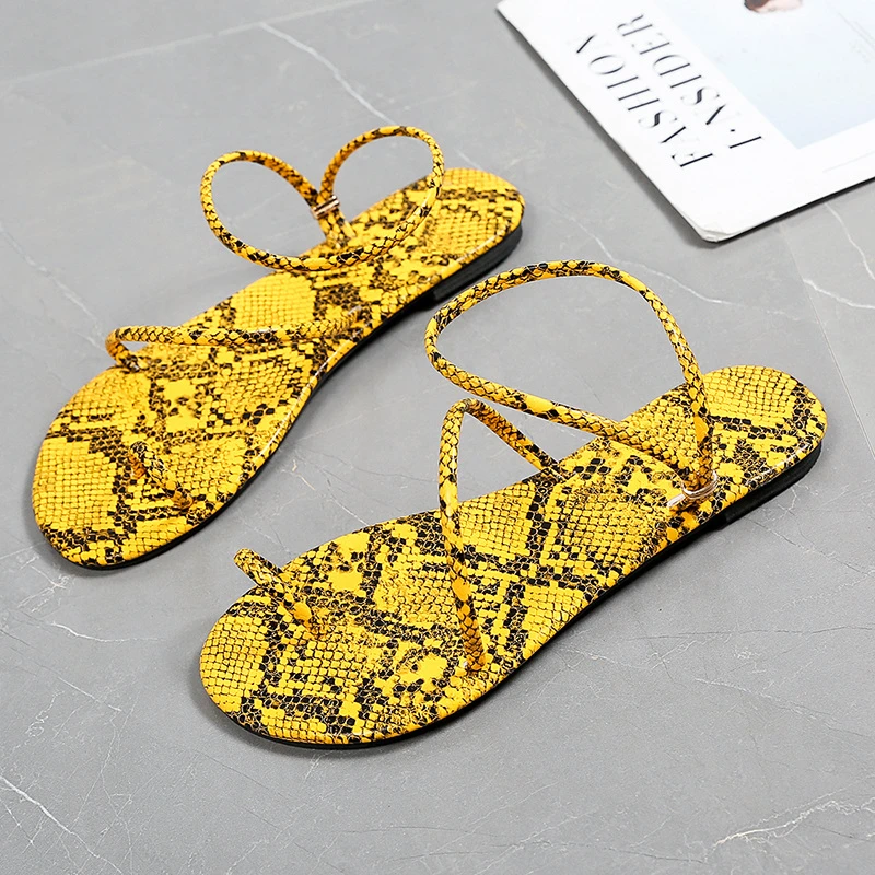 

Hot Snakeskin Women Summer Slipper Fashion Beach Sandals Female Casual Flat Slides Ladies Sandals Shoes Outdoor Zapatilla Mujer