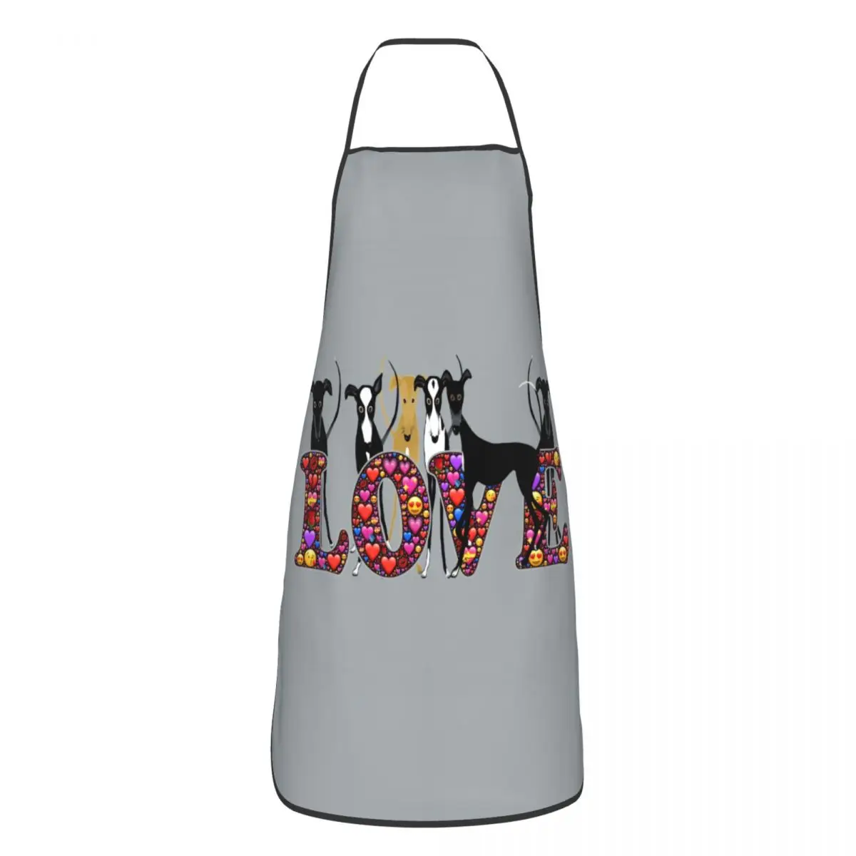 

Funny Love Hounds Bib Apron Men Women Unisex Kitchen Chef Greyhound Whippet Sighthound Dog Tablier Cuisine for Cooking Baking