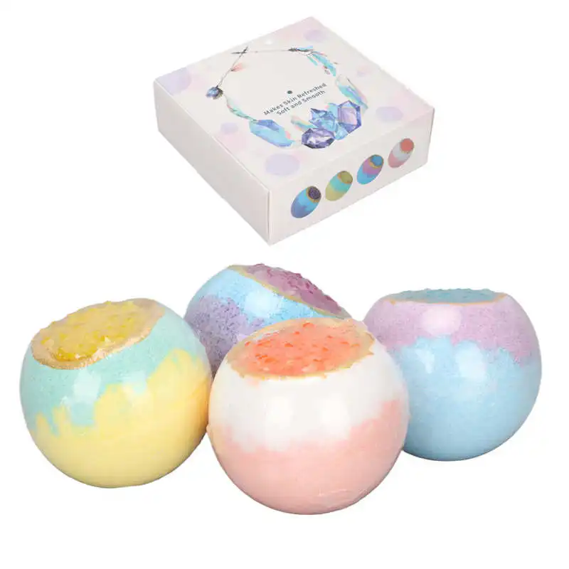 

4Pcs Bath Salt Ball Body Skin Whitening Ease Relax Stress Relief Natural Bubble Shower Bombs Ball Massage Hedgehog Health Care