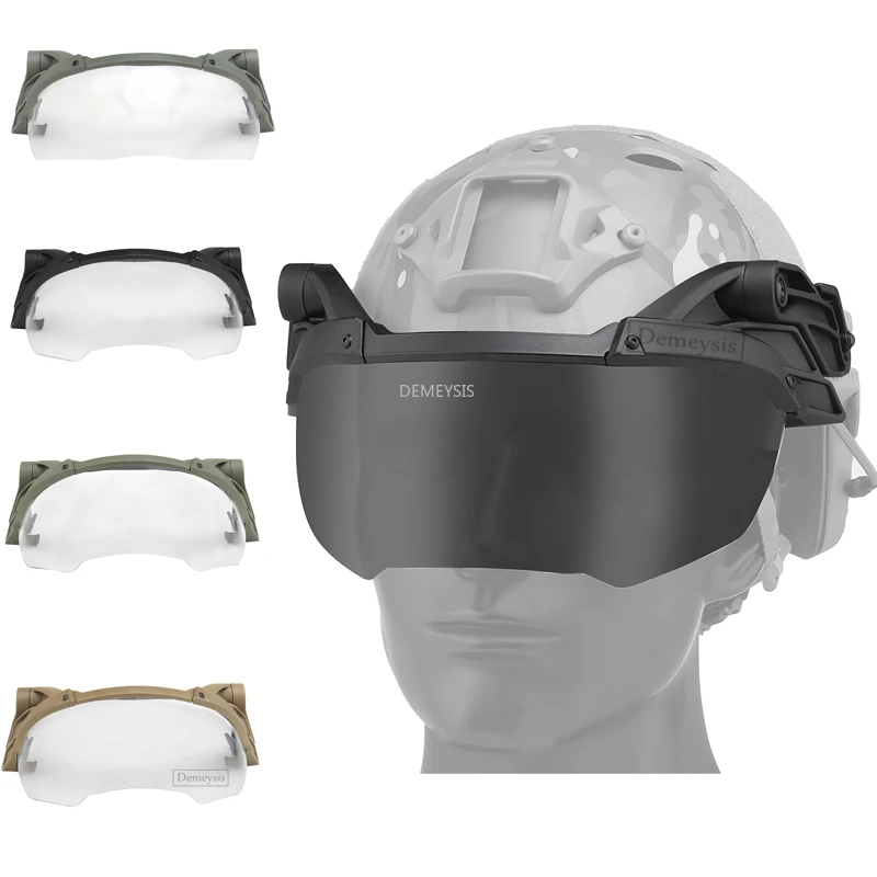 

Flip Up Tactical Goggle for Fast Helmet Airsoft Protective Face Mask with Guide Rail Windproof Anti Fog for CS War Game