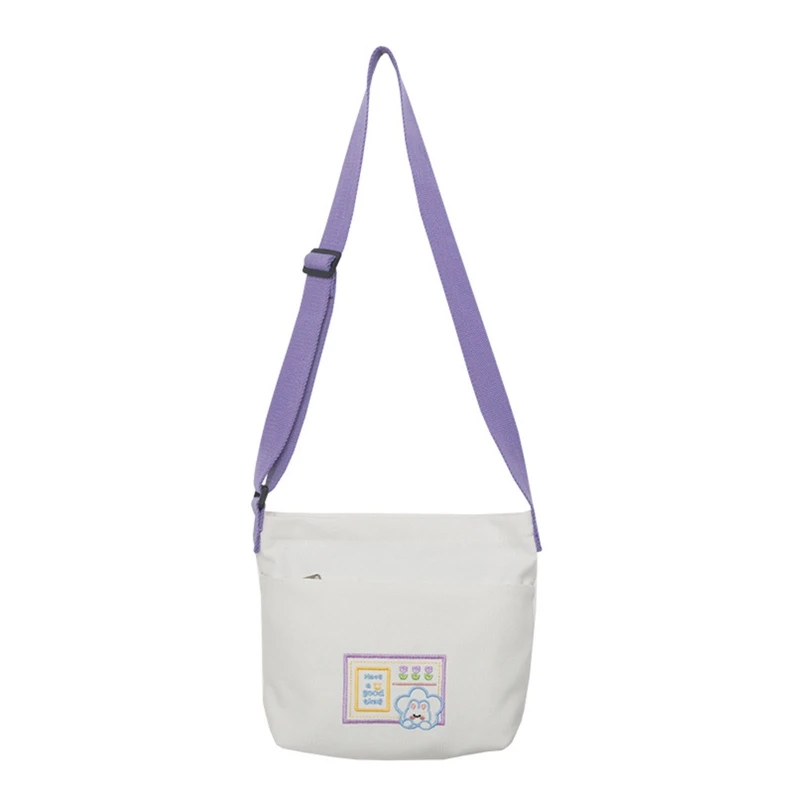 

Student Shoulder Bag Cute Cartoon Printed Messenger Bag Crossbody Phone Bag Practical Canvas Bag for Daily School Travel