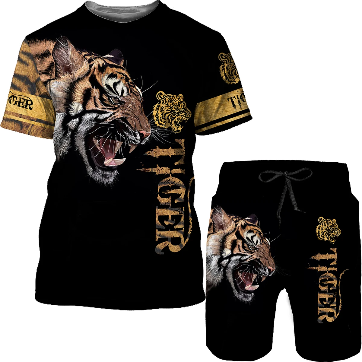 

Tiger the King 3D Printed T-shirt / Tracksuit Men T Shirt Shorts Set Casual Short Sleeve Oversize Men Sportwear Chandal Hombre