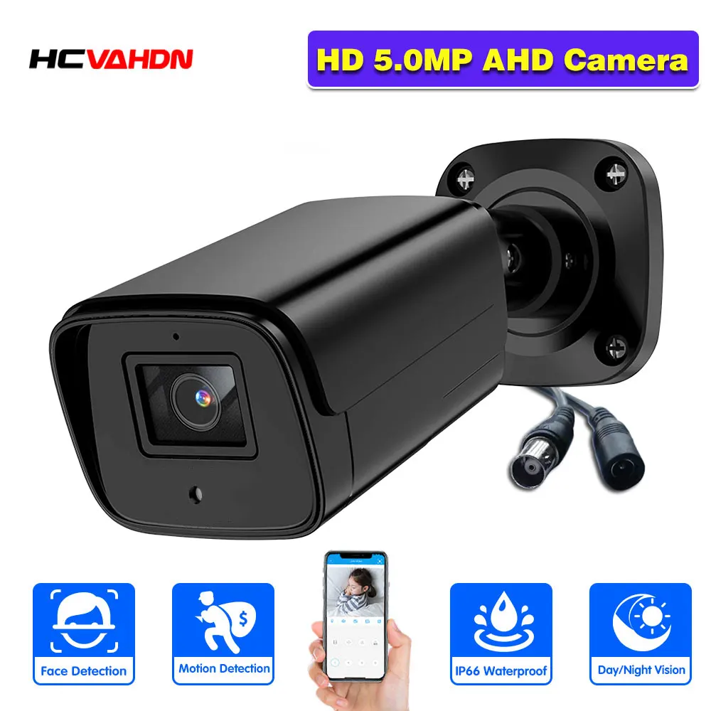5MP AHD Security Camera BNC Outdoor Street Waterproof Black CCTV Analog Camera Video Surveillance XMEYE Face Detetion BNC Cam