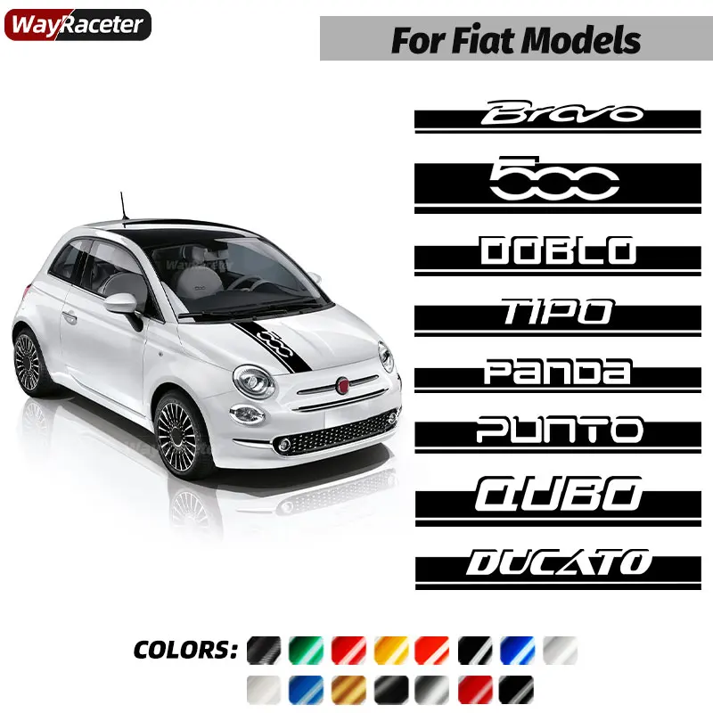 

Car Hood Sticker Decal For Fiat Bravo Ducato Qubo Panda Punto Tipo Doblo Idea 500 Abarth Uno 500L Freemont 124 Spider 500X