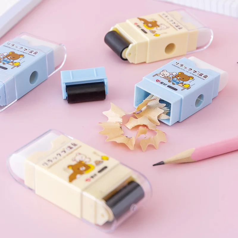 Стирательная мультяшная точилка для карандашей три в одном роликовый дизайн