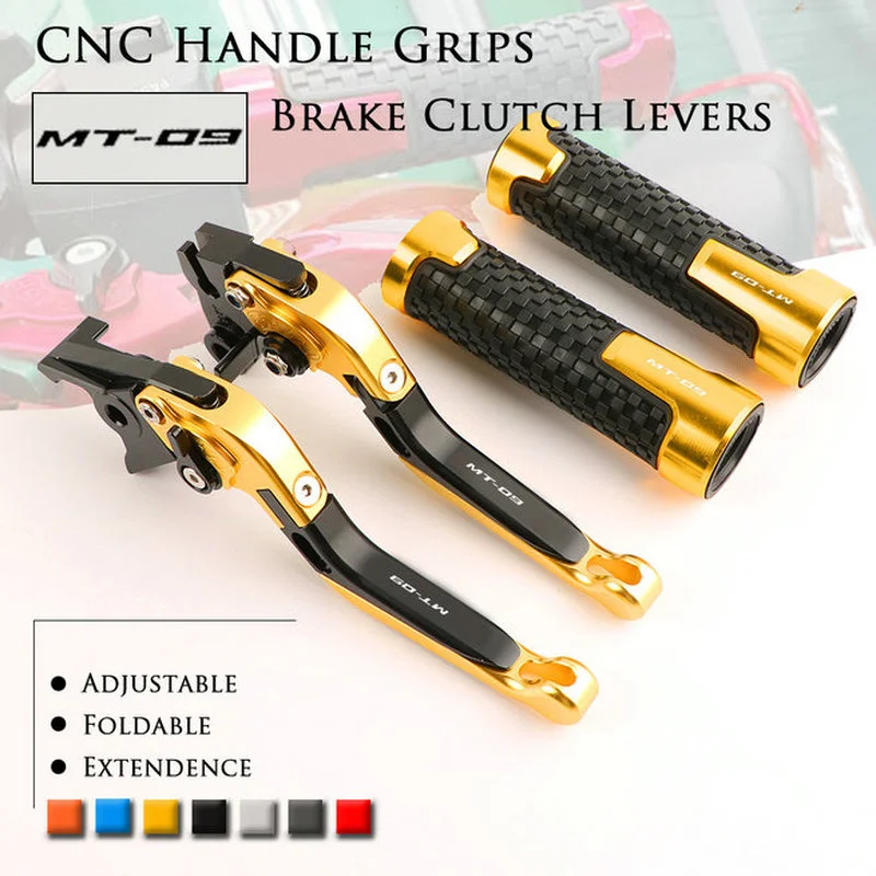 

CNC Aluminum Adjustable Brake Clutch Levers Handlebar Grip Handle Hand Grips For YAMAHA MT-09 MT09 SR / FZ9 FZ09 FZ-09 2014-2019