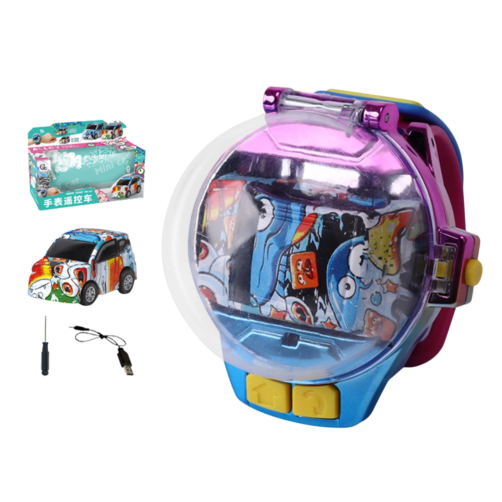 

Remote Control Car Children Racing Cars With Dust Cover USB Charging Cable Adjustable Watch Straps 2.4GHz Remote Control Car