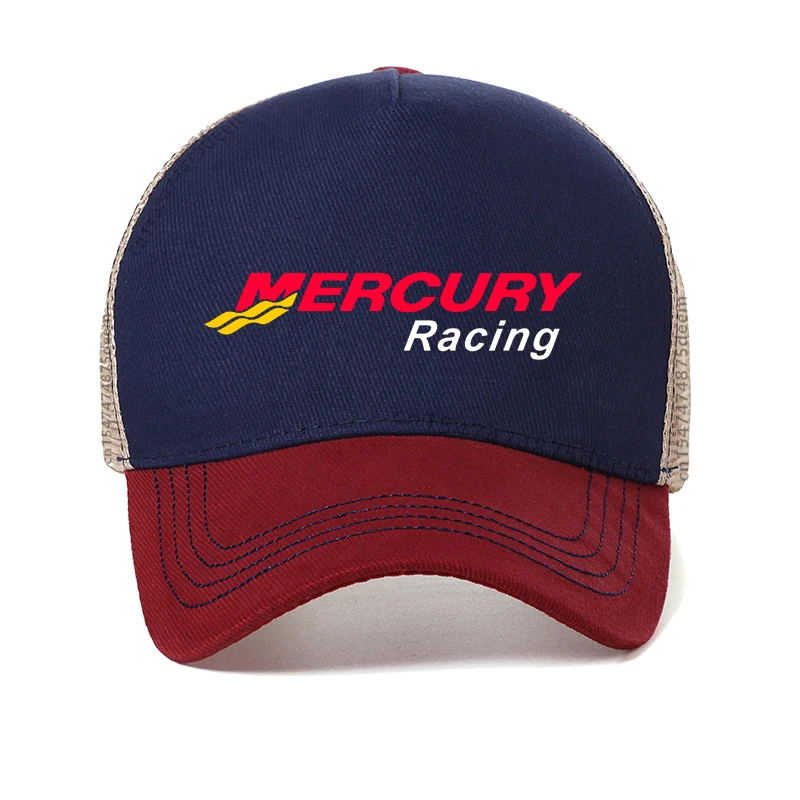 

Мужская бейсболка Mercury Racing с логотипом, двухсторонняя бейсболка B W, качественная бейсболка для гонок, дышащая сетчатая Снэпбэк Кепка