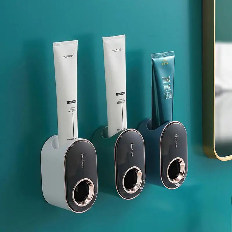 

lazy Automatic Toothpaste Dispenser Squeezer Wall-mounted Toothpaste Holder Toothbrush Bathroom Accessories Tools Set Squeezer