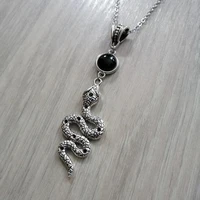new hot selling fashion trend jewelry titanium steel spider snake high imitation pearl pendant necklace jewelry