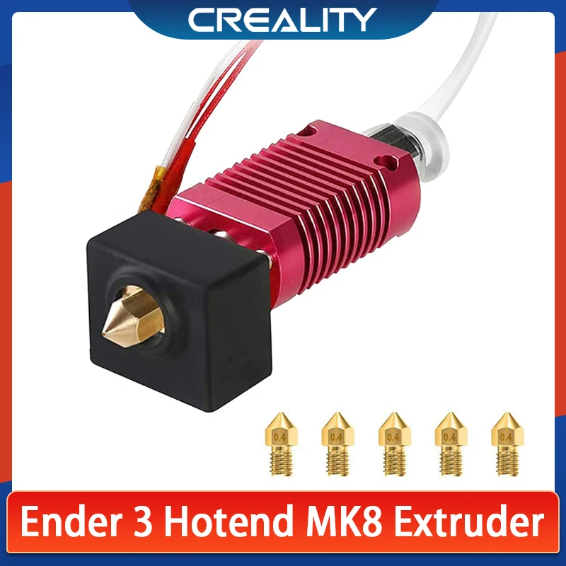 

3D Printer Parts MK10 Assembled 1.75mm Extruder Hotend Kit Aluminum Heating Block 0.4mm Nozzle Set for Ender-3/-3 PRO