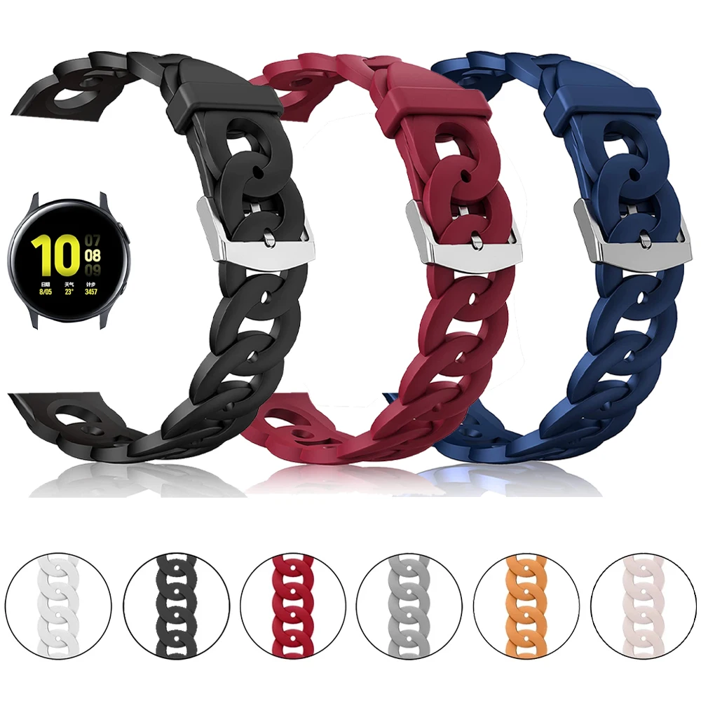 

Silicone Strap for Samsung Galaxy Watch 3 41/45mm Watch 4 Classic 42mm 46mm 40mm 44mm Slim Smartwatch Band for Galaxy Active 2