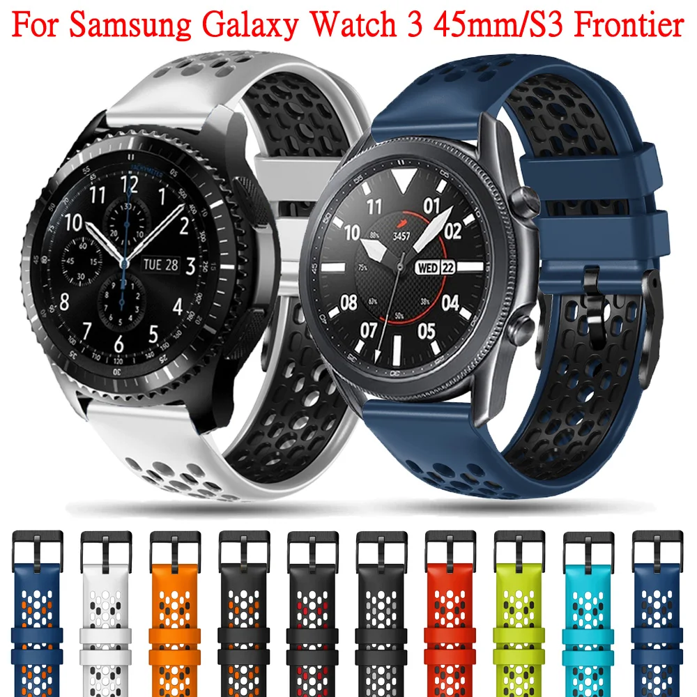 

Ремешок силиконовый для Samsung Gear S3 Frontier/Classic, аксессуары для смарт-часов Galaxy Watch 3, 45 мм, 22 мм
