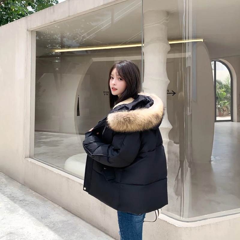 2022 New Winter Jacket Warm Fur Collar Thick Overcoat Fashion  Hooded Parkas Women's Jacket Clothing Female Snow Wear Coatale