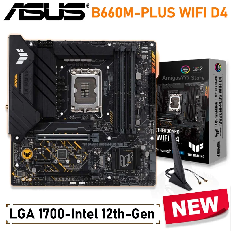 

Материнская плата Asus TUF GAMING B660M PLUS WIFI D4, процессор Intel 12-го поколения DDR4 LGA1700 12900K 12600K 12700K Intel B660, материнская плата 1700