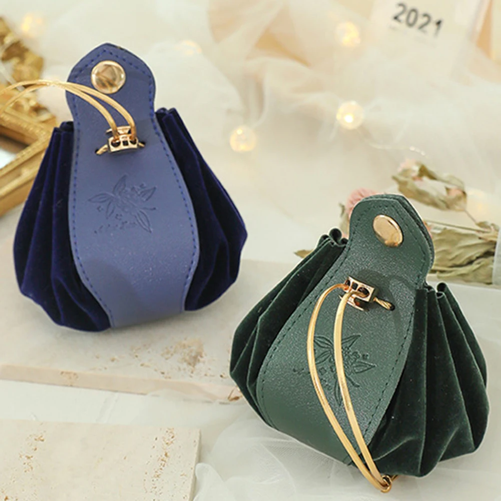 Creative PU Leather Drawstring Bag Portable Jewelry Gift Candy Storage Bag Box Organzier Pouch Wedding Party Pocket Ornament