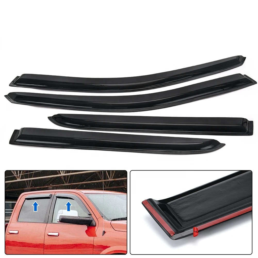 

Window Visor Rain Guard Vent Sun Shade Deflector for Dodge Ram 1500 2009-2018 Window sunshade for Dodge Ram PQY-FBL10