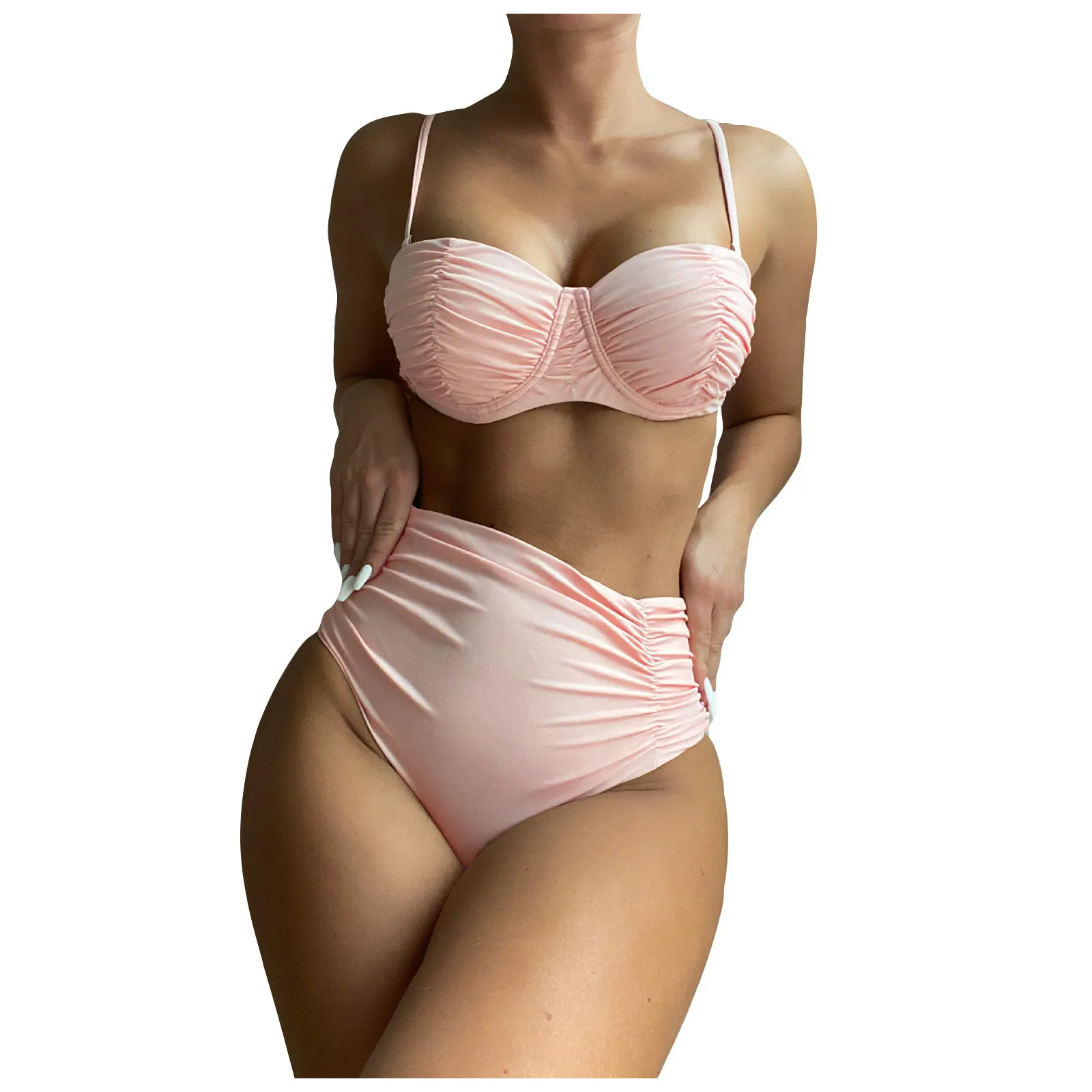 

Women's High Waist Bikini Summer Sexy Solid Push Up Backless Beachwear Female Swimsuit Купальник Maillot De Bain Femme