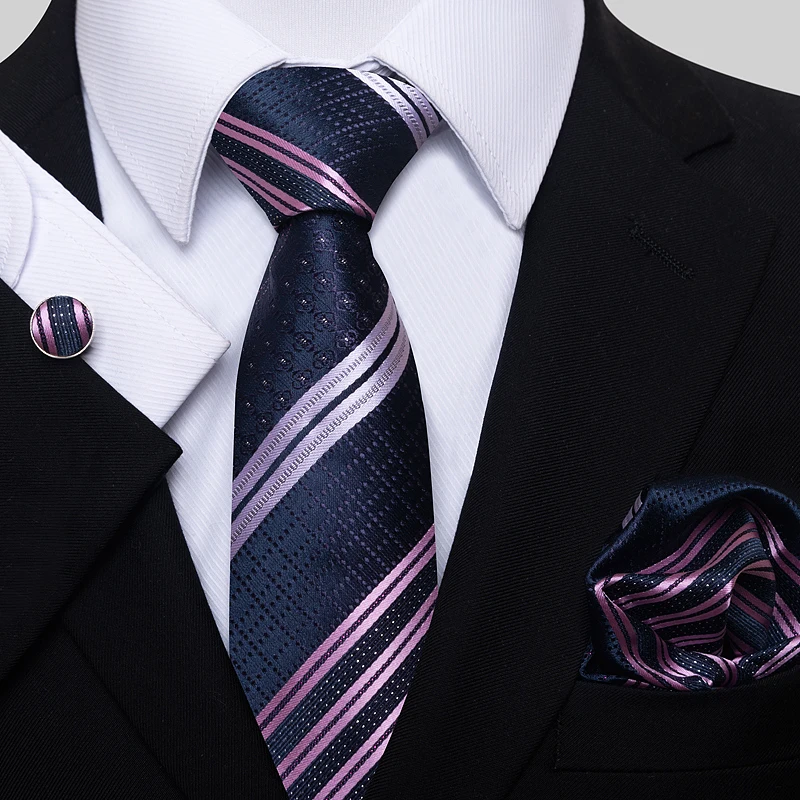 Fashion Brand Nice Handmade Silk Tie Handkerchief Cufflink Set For Men Necktie Orange Paisley Shirt Accessories lover's day