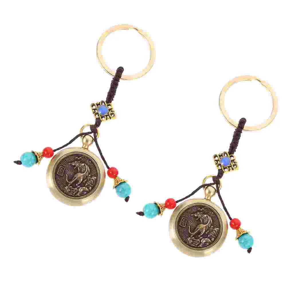 

2Pcs Decorative Tiger Keychains Delicate Chinese Keychains Portable Chinese Pendants