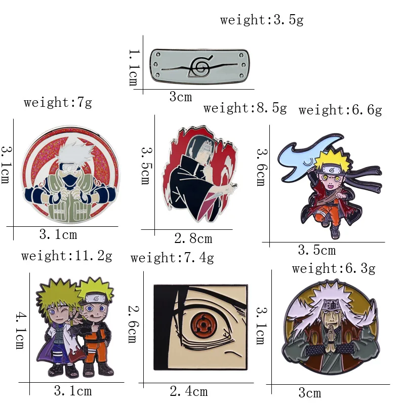 Брошь из аниме Наруто металлический значок в стиле рока Какаси с эмалью наклейка