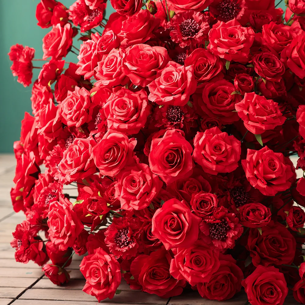 Роскошная красная роза гортензия искусственная поплавковая композиция для