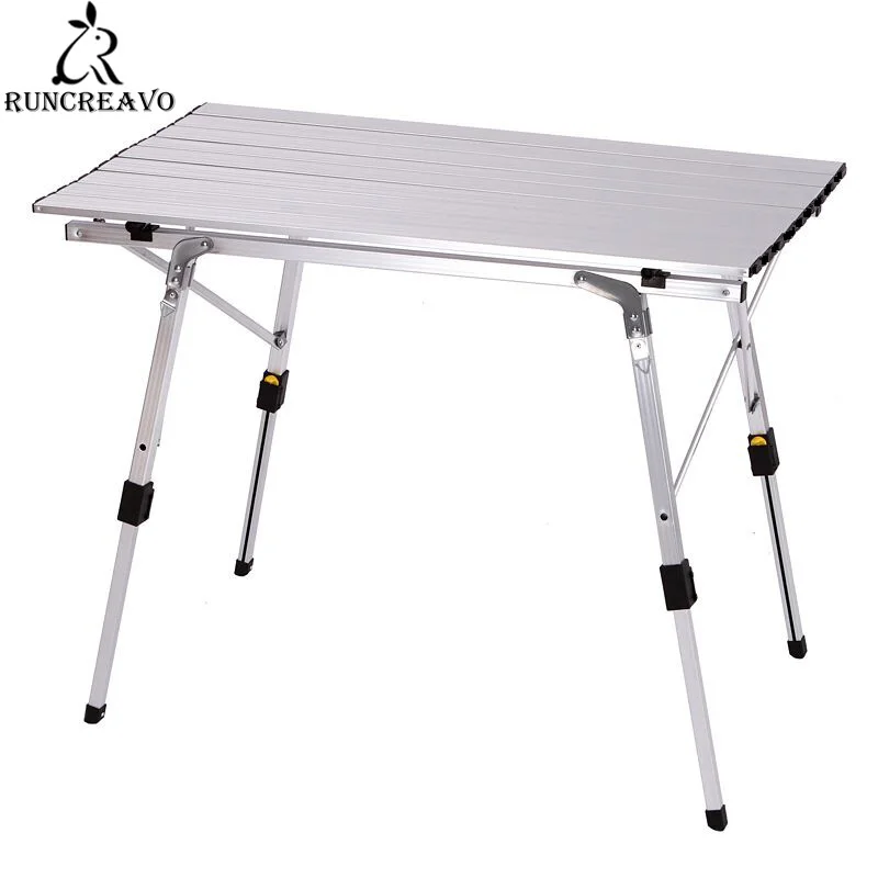 

Outdoor Folding Table Chair Camping Aluminium Alloy Picnic Table Waterproof Durable Folding Table Desk for 90*53*69cm