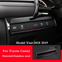 stainless steel car headlight adjustment knob switch cover trim interior for toyota camry xv70 2018 2019 2020 accessories 1 pcs