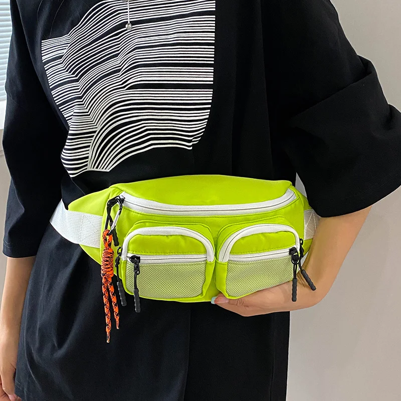 

Casual Large Women's Waist Bag Nylon Fanny Pack Multi-Functional Waist Pack Shoulder Crossbody Chest Bag Banana Belt Bag Purse