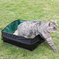 foldable travel cat litter box portable waterproof semi enclosed cat toilet detachable 2 layers easy to clean litter