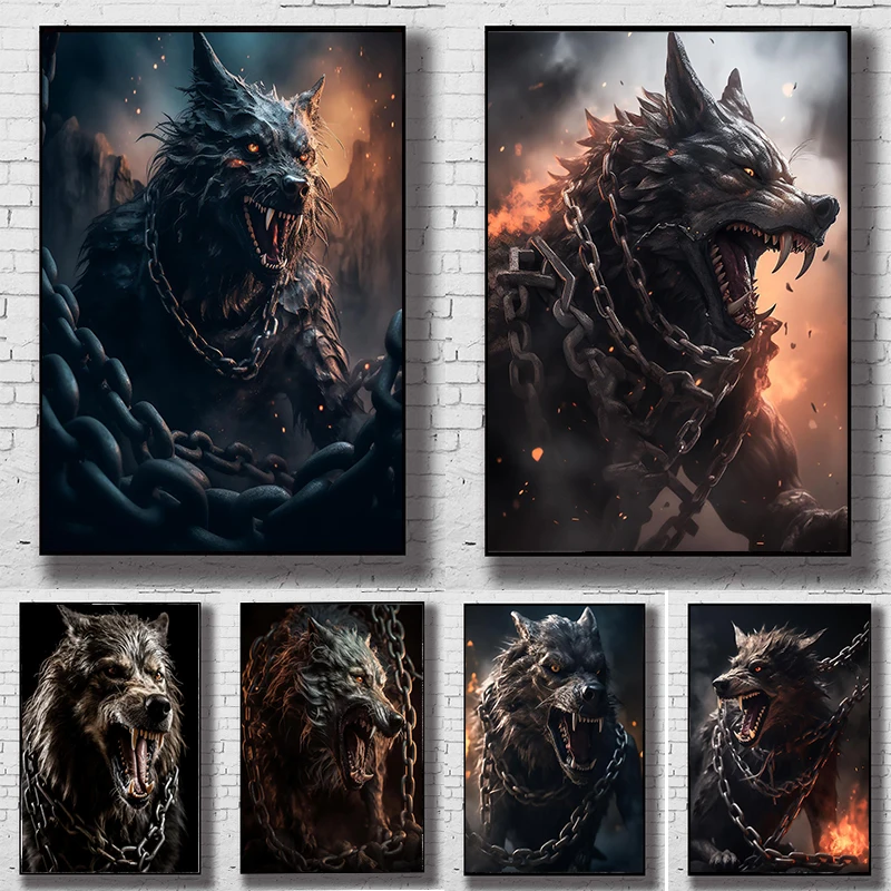 

Wolf Series Pattern Canvas Prints Abstract Animal Posters and Prints Nordic Wall Art Paintings for Living Room Home Decor